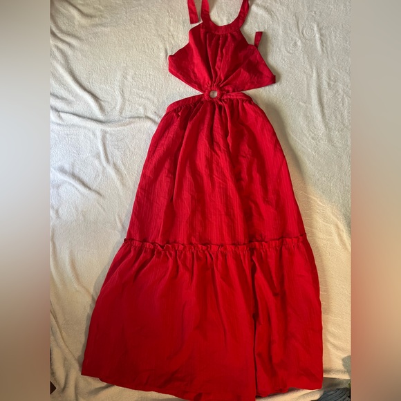 Lulus Island Vacay Red Tie-Back Maxi Dress - Picture 10 of 10